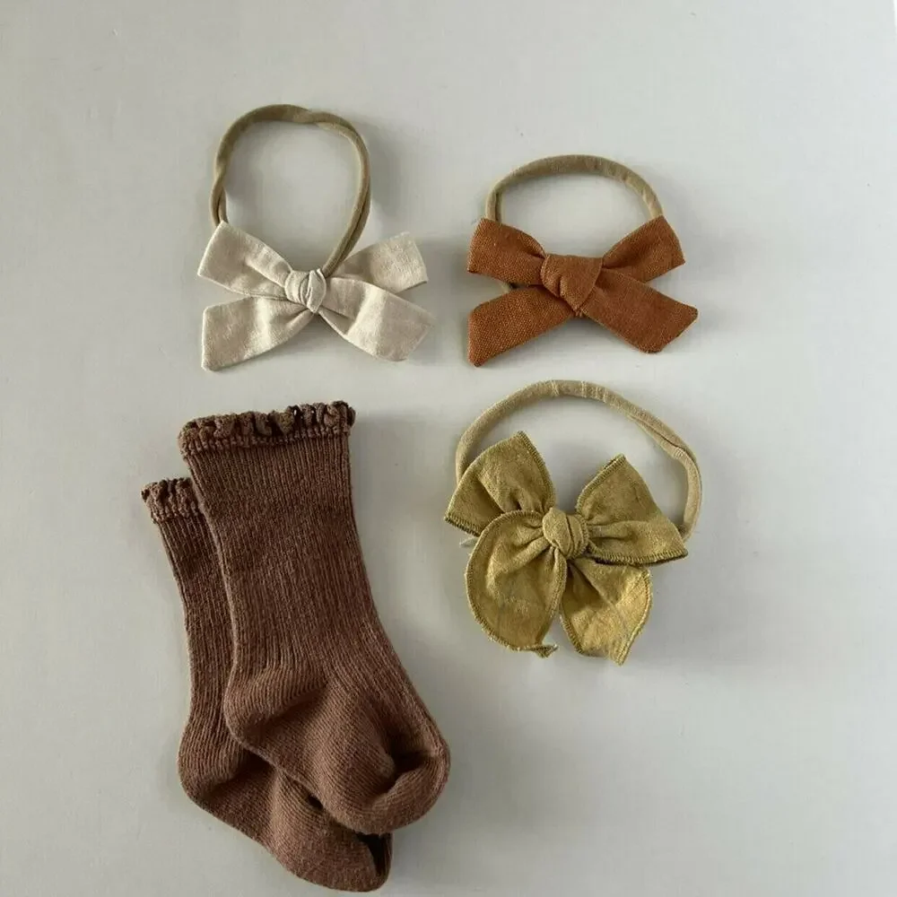 Earthtone Accessory Bundle - Bows & Socks